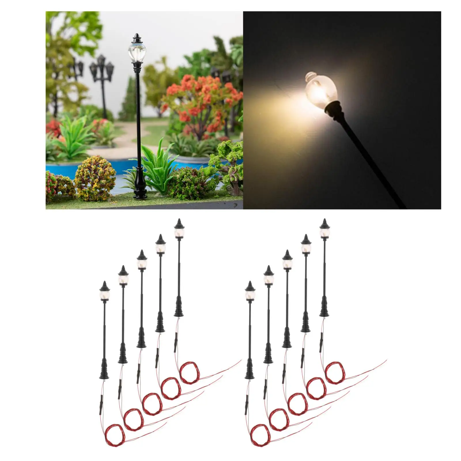 

10x HO Scale Garden Lights 12V Lamp Building Architecture Layout Accessory