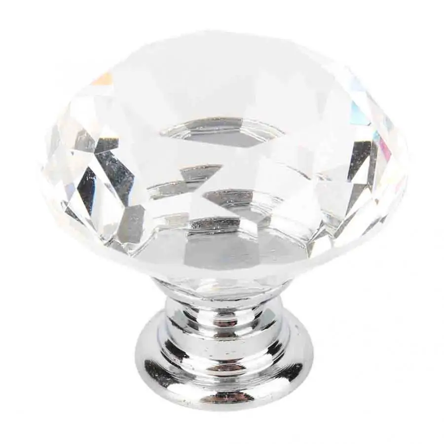 10 шт./компл. ручки для дверного шкафа круглые из хрустального стекла Ручки на