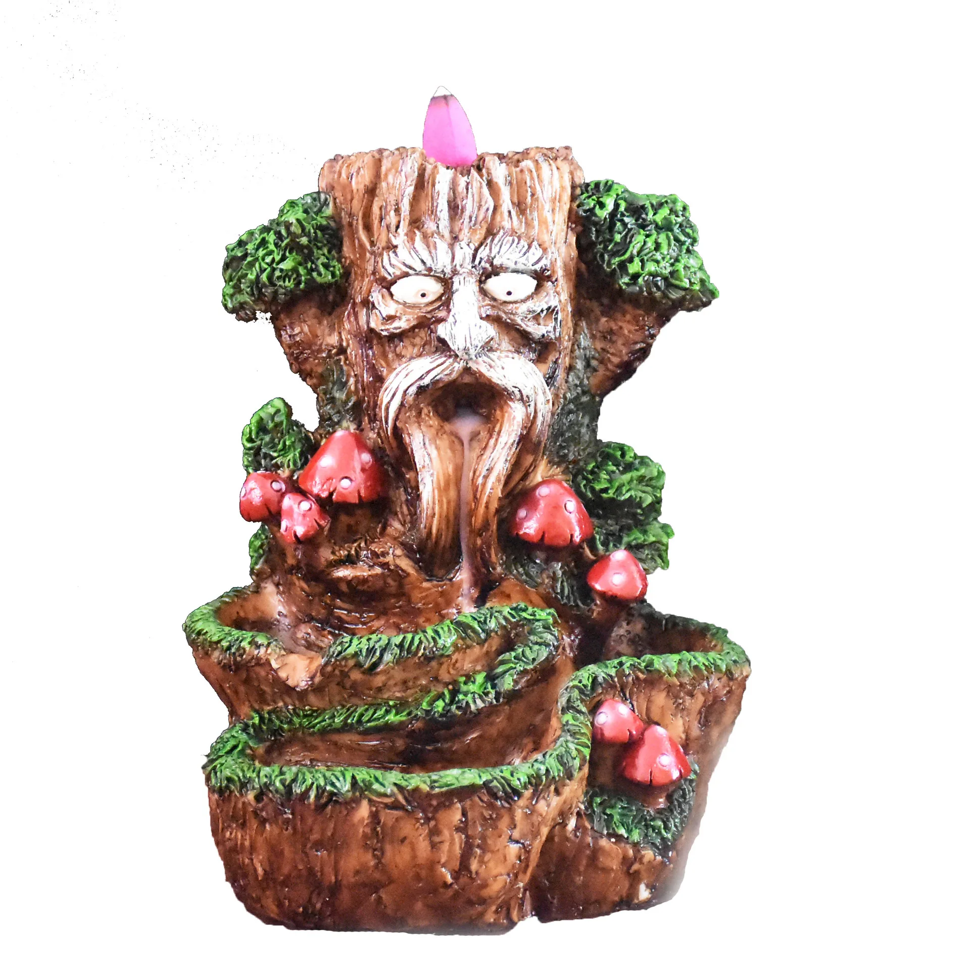 

Resin Censer Tree God Backflow Incense Burner Statue Creative Home Decoration Tea Pet Crafts Ornament Backflow Incense Fountain