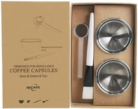 recaps stainless steel refillable filter reusable pods 300ml compatible with nespresso vertuoline coffee machines