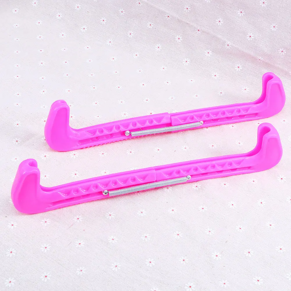 

1 Pair Ice Guards Adjustable Ice Walking Guards Ice Hockey Figure Protector Covers(Rosy)