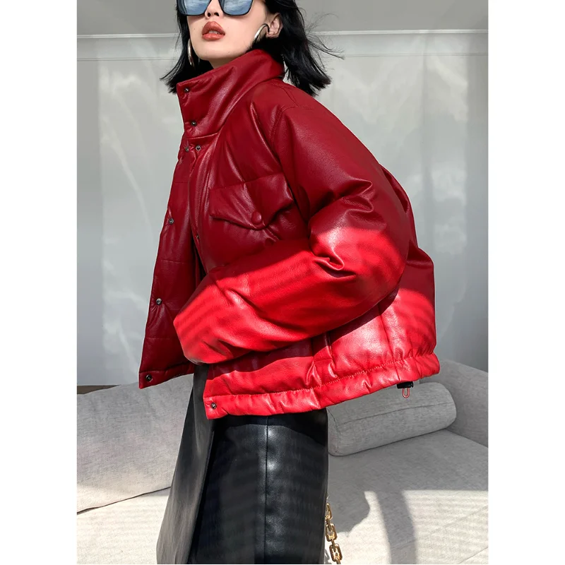 LUXUV Women's Short Down Jacket Winter Puffer Clothes Outerwear Parka Quilted Padded Office Warm Coats White Duck Down Chic