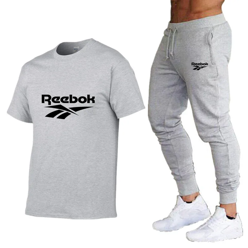 

2021 Summer T-shirt And Pants Two-Piece Men's Casual Sports Suit Tide Brand Sportswear Pure Cotton Fashion Men's Clothing S-XXXL