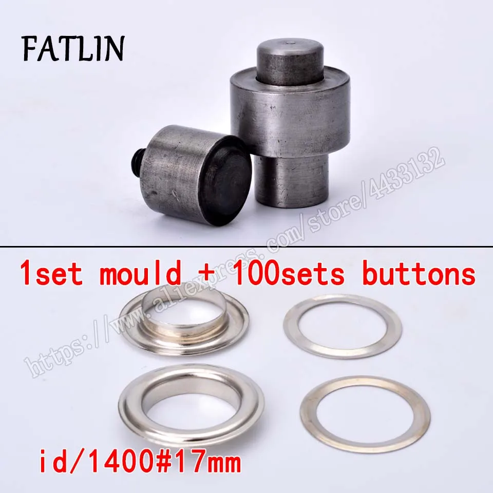 17mm mold and button 1 комплект прессформы 100 наборы металлический глазок с отверстиями инструмент с люверсами для кожи DIY Скрапбукинг обувь Пояс крышка сумка Одежда - Цвет: 17mm mold and button
