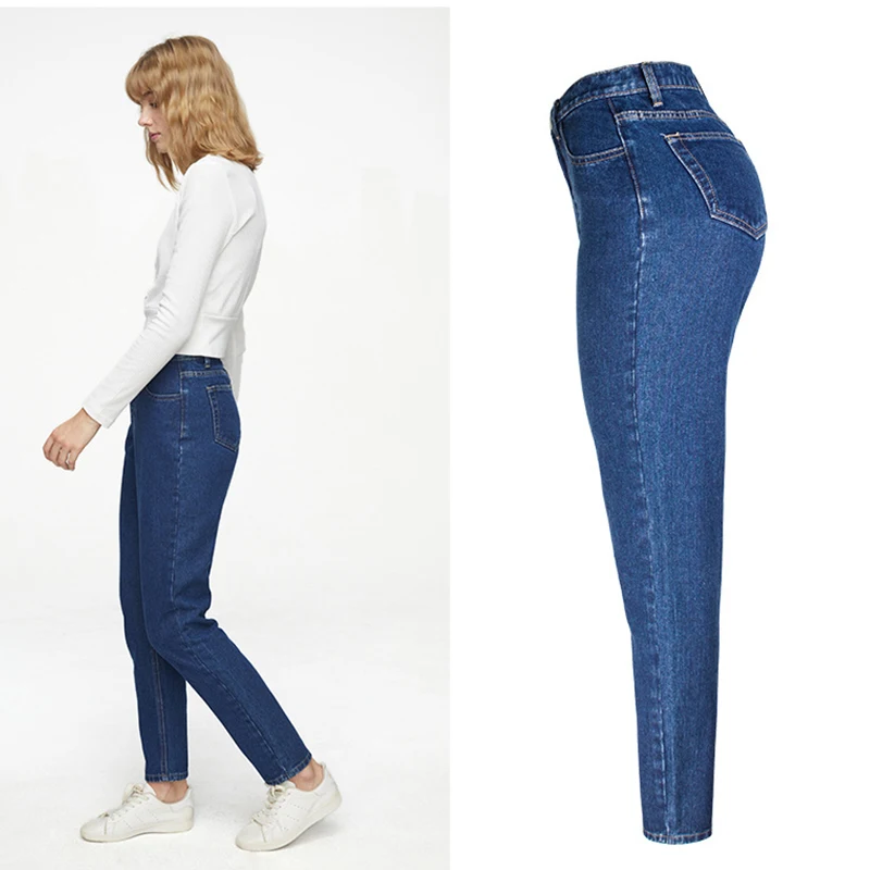 Women's jeans dark blue high-waist denim trousers DSQBRAND luxury women's loose casual pants fashion golden classic street style