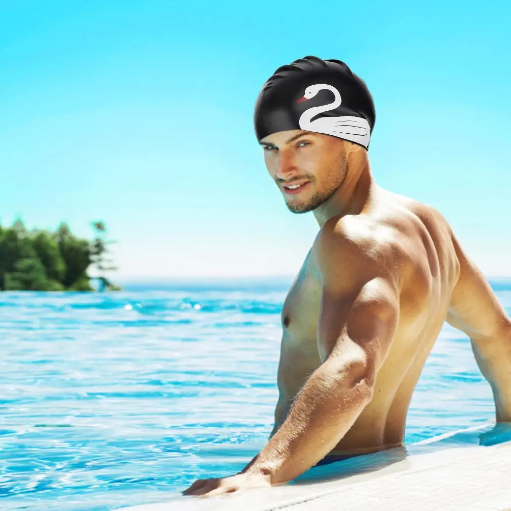 

Swimming cap New 2020 Elastic Waterproof silicone Protect Ears Long Hair Sports Swim Pool Hat Swimming Cap for Men & Women