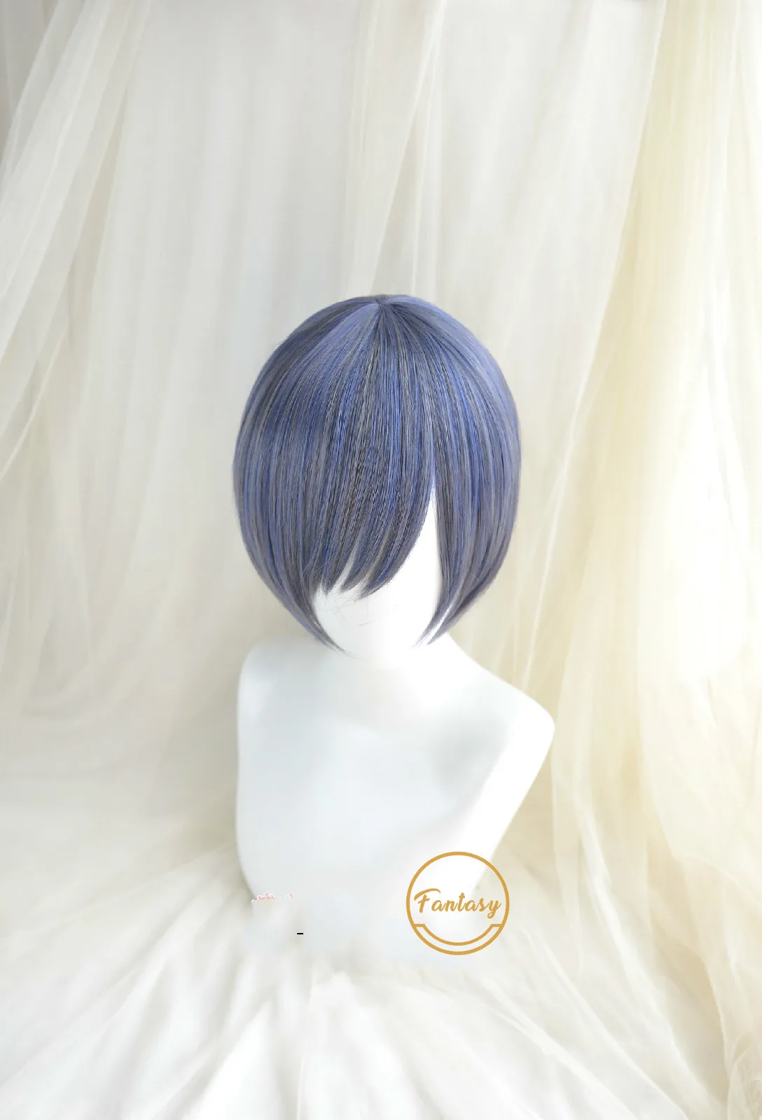 Парик для косплея черного Батлера с короткими синими волосами| |