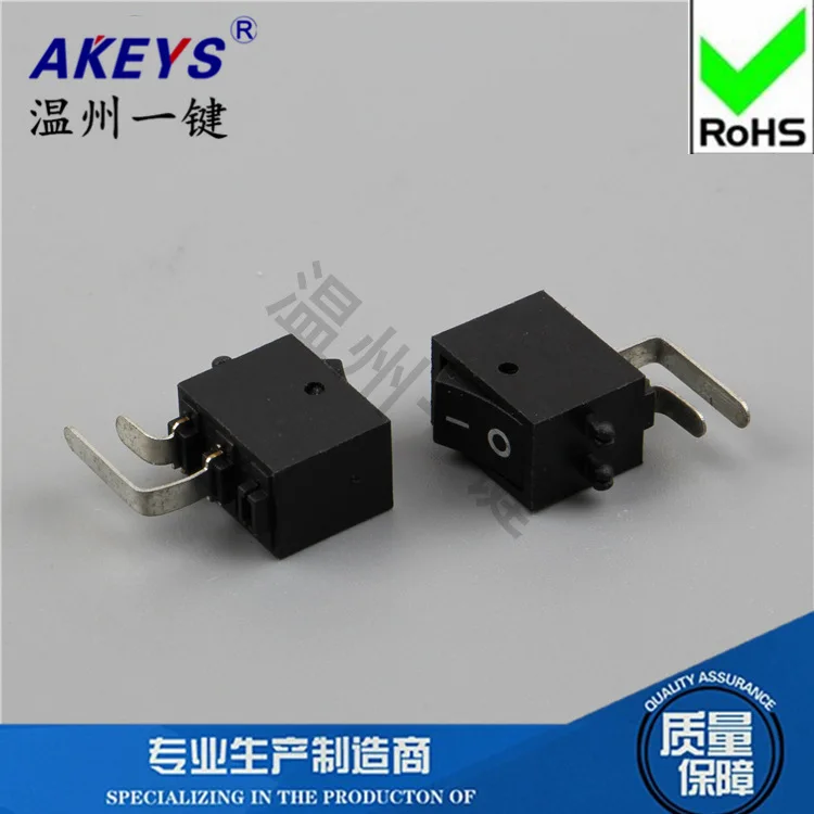 

10pcs KCD11-101B Rocker switch Rocker black Copper feet 2nd gear 2 feet 2 bent feet 8.4*13.4