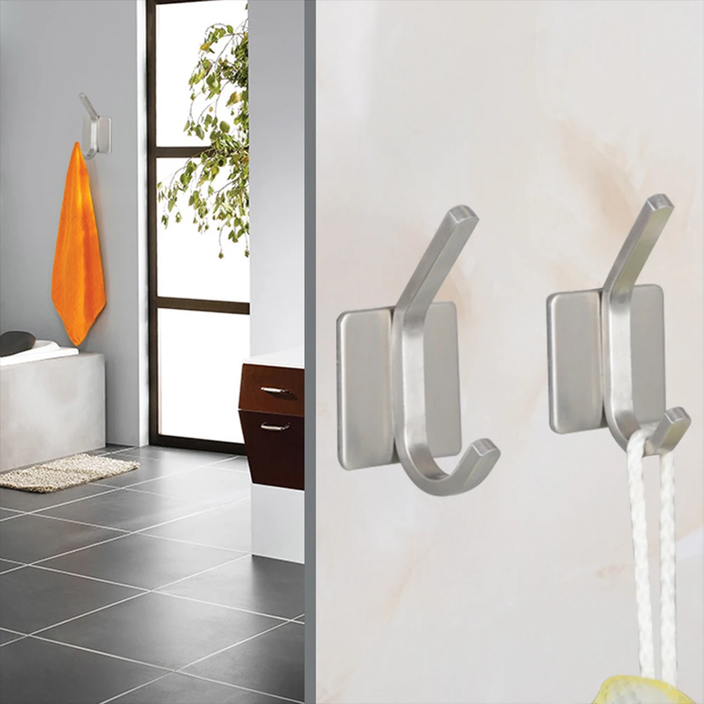 

Strong Load Capacity Hook Stainless Steel Bathroom Adhesive Coat Hanger Rack Wall Mount Seamless No Drilling