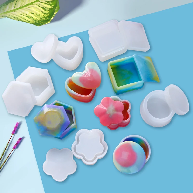 

Storage Box Six Sides Round Square Love Plum Blossom Storage Box Silicone Mold