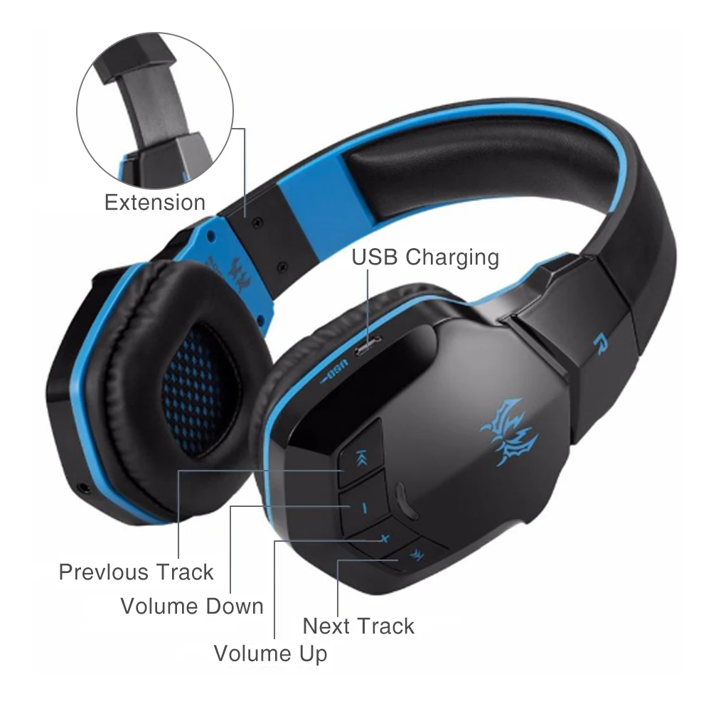 Kotion each B3505 Беспроводные Bluetooth 4.1 Стерео Игровые наушники-наушники Геймерский гарнитур с микрофоном HiFi Музыкальный шлем.