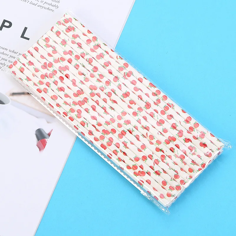 Креативные фруктовые цветные бумажные соломы для защиты окружающей среды | Дом и