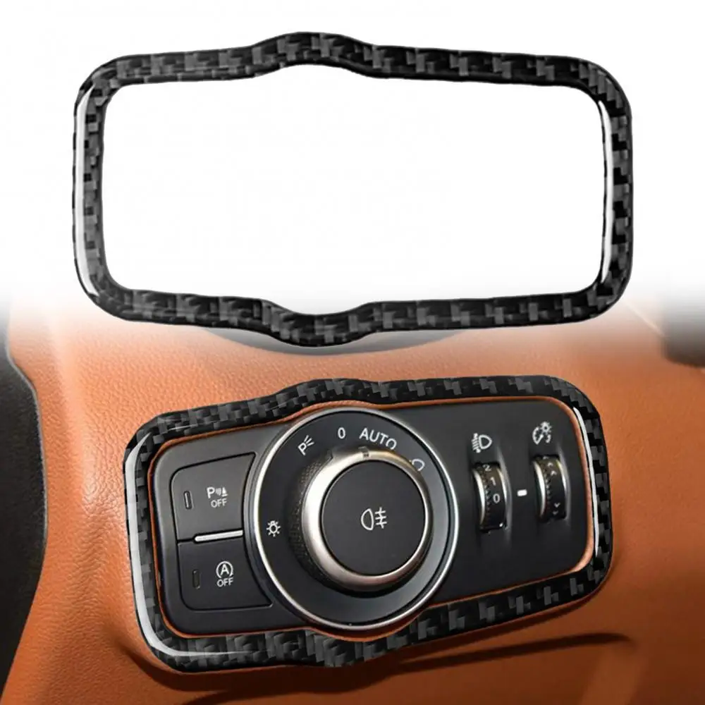 

Carbon Fiber Left Drive Headlight Switch Panel Sticker Strong Adhesion Anti-scratch Stickers for Alfa Romeo-Giulia 17-19