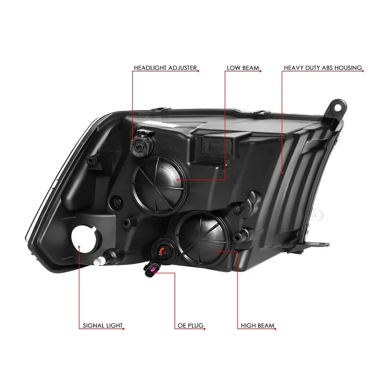 

FOR 09-18 RAM 1500 2500 3500 CHROME HOUSING CLEAR CORNER HEADLIGHT HEAD LAMPS car accessories