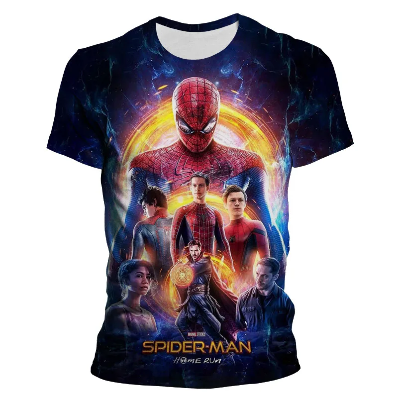 Мужская одежда Marvel Новинка лета 2022 футболка с 3D принтом Человека-паука и коротким