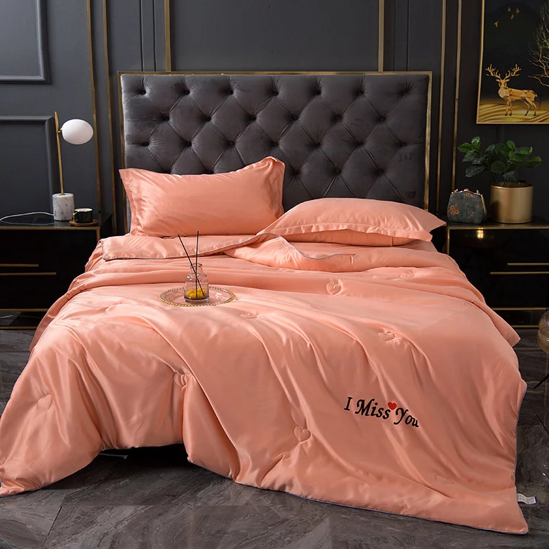 

Moisture Absorption Ice Silk Air-Conditioning Summer Quilt Cool Smooth Quilt Reactive Printing Washable Gifts Only Quilt