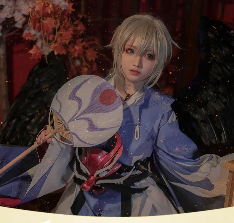 Горячая игра Onmyoji cosplay SSR Young OoTengu кимоно японский Stlye Косплей Униформа платье полный комплект костюм на Хэллоуин подарок