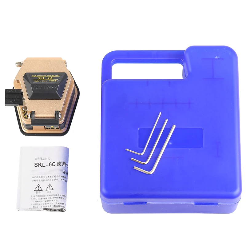 New Gold High Precision Fiber Cleaver SKL-6C Cable Cutting Knife Fiber Optic Knife Tools 16 Surface Blade