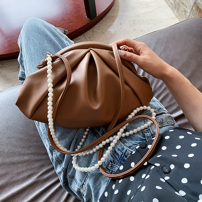 Сумка для женщин Ретро сумка в виде облаков мягкие кожаные вместительные сумочки