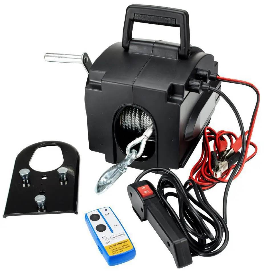 12V Boat Winch Electric Winch 3500lbs with Radio Remote Control Winch Winch Cable Lifting Tool