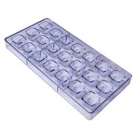 free shipping plastic square shape form cooking chocolate mould diy baking mold cc0003