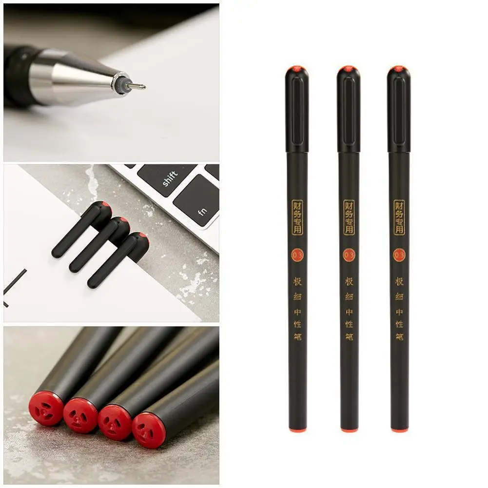 

0,3 мм финансы гелевые ручки Пластик черными чернилами Kawaii студентов ручка поставок гель офисные школьные принадлежности для письма I5Z1