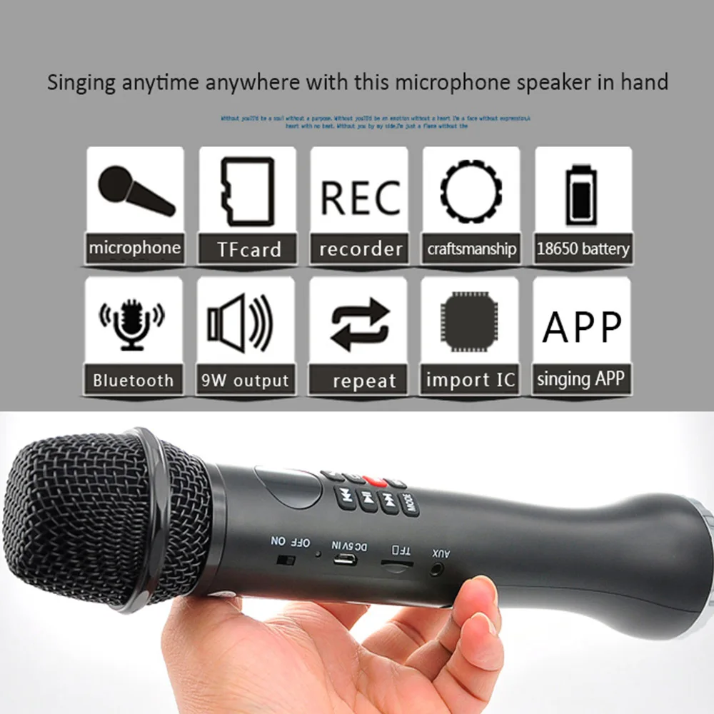 Bluetooth-микрофон для караоке 9 Вт | Электроника