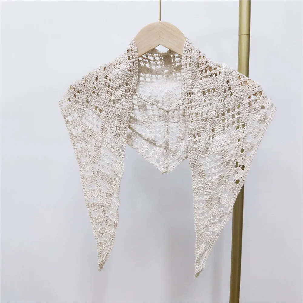 Linbaiway женский треугольный шарф накладная рубашка воротник с вырезами вязаная