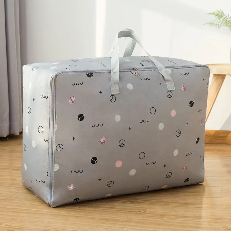 Printing Blanket Storage Bag  Folding Closet Organizer Large-Capacity Travel Package Bag Dustproof Organizer For Clothes Bag