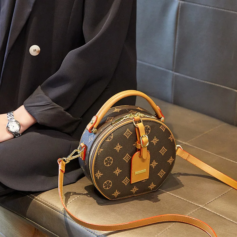 

Genuine Leather Barrel-shape Handbags for Women 2021 New Fashion Shoulder Crossbody Bags Luxury Desinger Purses Neverful Bag Sac