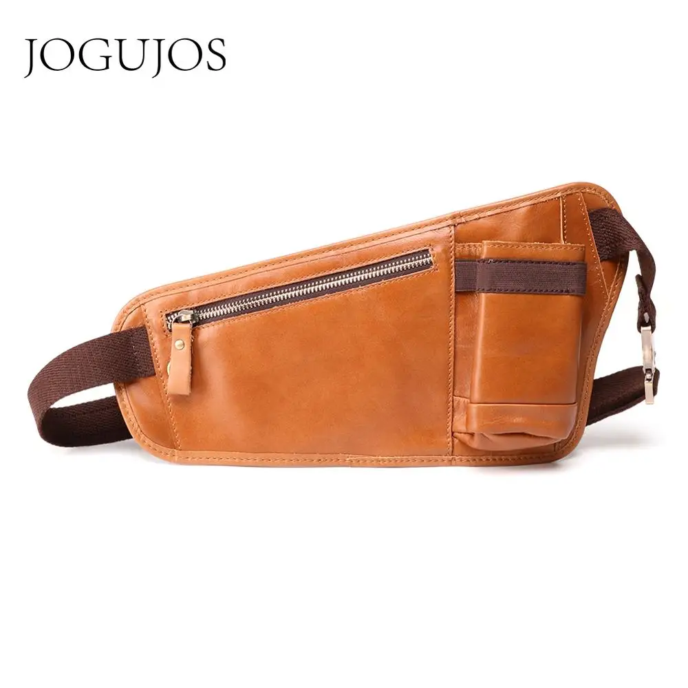 Мужская поясная сумка JOGUJOS из натуральной кожи модная нагрудная для мужчин