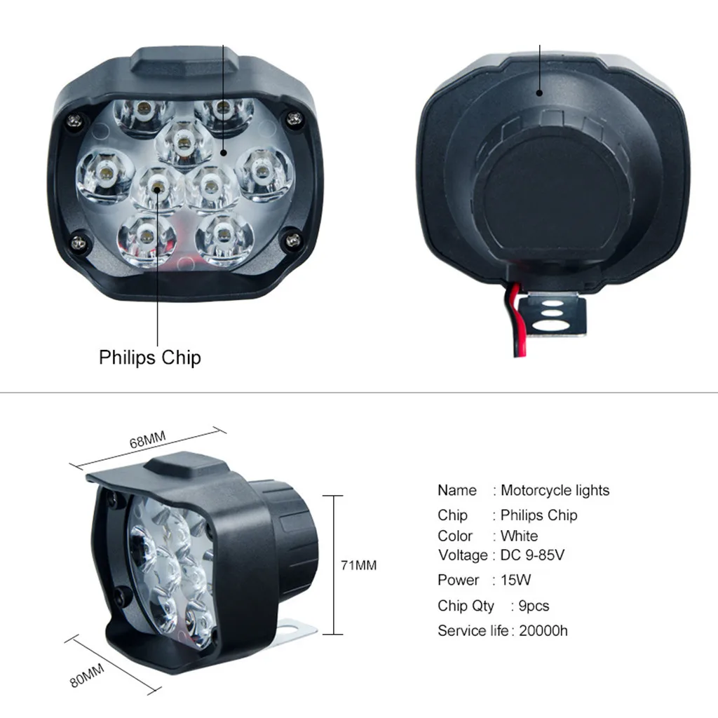 Новинка 2 шт. 9 светодиодный мотоциклетный головной светильник тумана Точечный