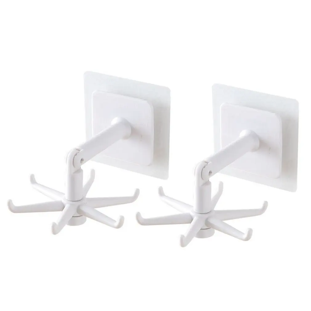 

360 Degree Rotating Folding Hook Self-adhesive Vertical Flip Hook Waterproof Hook For Kitchen Storage Hook