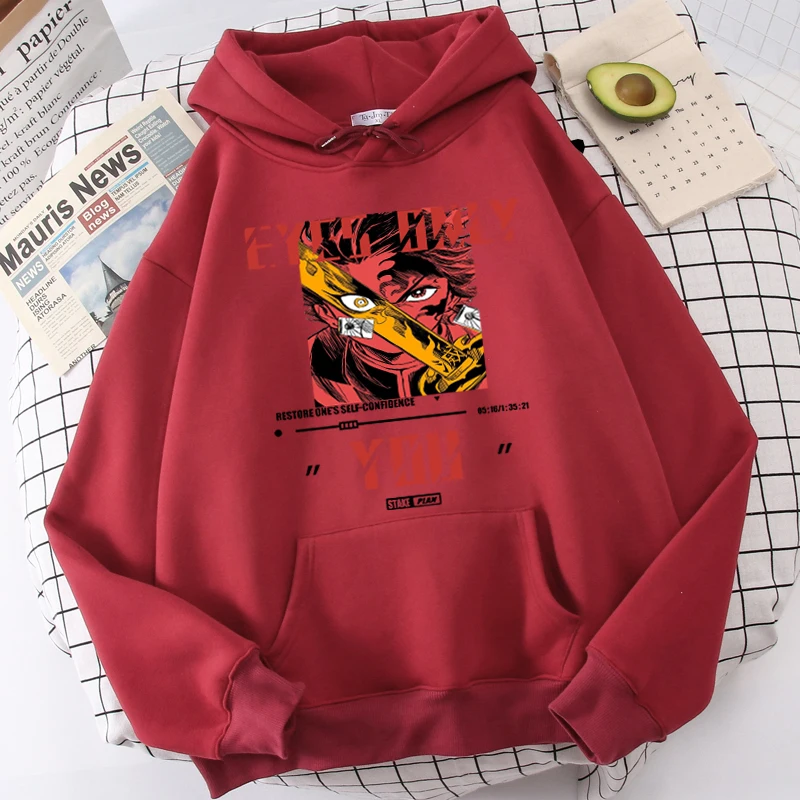 

Gothic printed sweater anime printing hot blood anime oversized summer pearl hooded sweater streetwear