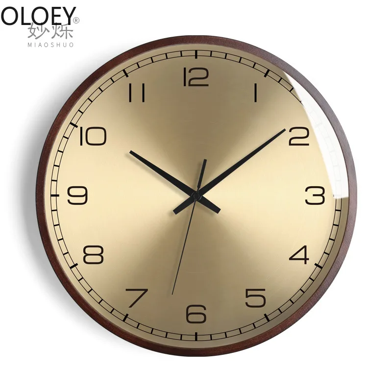 

Nordic Hanging Clock Living Room Solid Wood Clock Fashion Light Luxury Pocket Watch Silent Atmosphere Wall Clock Creative Watch