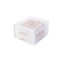 hpdear kitchen transparent plastic egg storage holder accommodate 24 eggs 2 layer chicken egg storage container