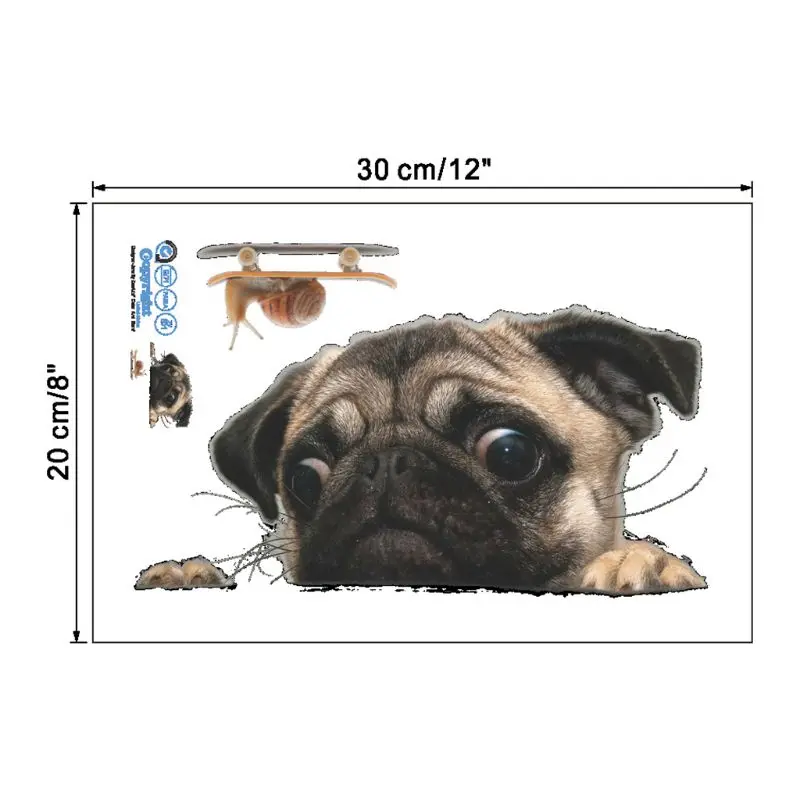 3D собака наклейки для автомобиля из ПВХ ноутбука Наклейка на Холодильник