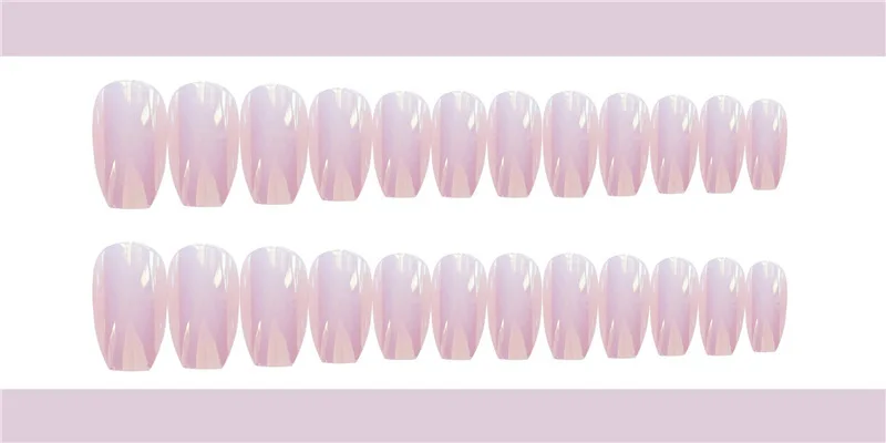 

Glossy Fake Nails Pink Mirror Fake Nails Long Press on Nail Mirror Square Full Cover Acrylic False Nails