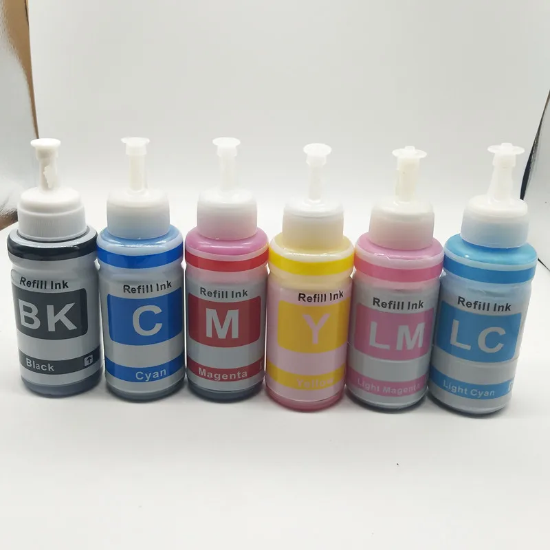 Краситель чернил на основе не OEM набор 6 заправляемых Набор 70 мл для Epson L800 L801