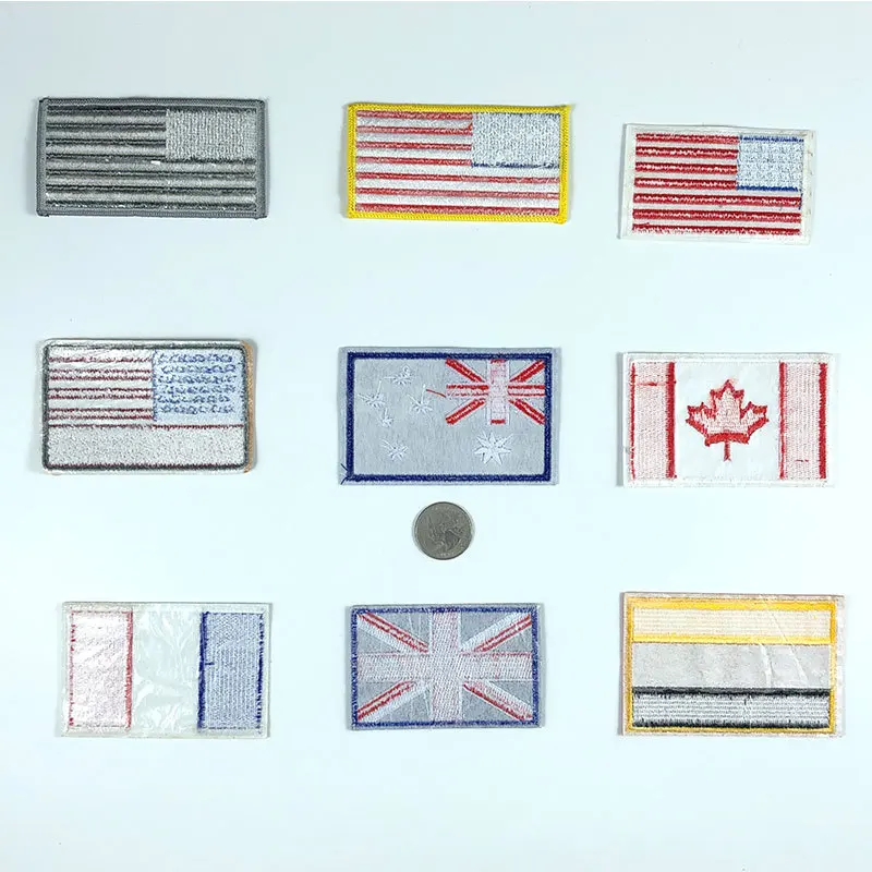 Нашивки с флагом страны термоклейкие нашивки вышивкой оптом для Европы Америки