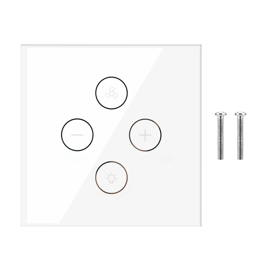 

WiFi Smart Fan Light Ceiling Fan Wall Switch Handsfree Voice Speed Timer Control Panel Switch For Alexa Google Home ​​EU UK
