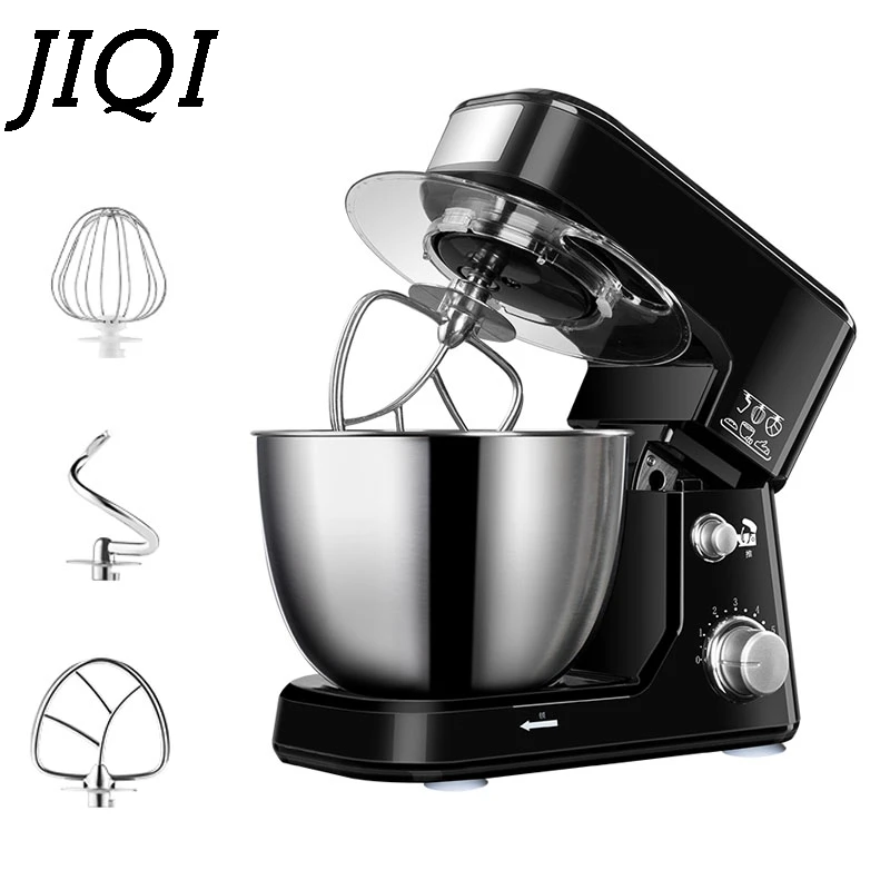 JIQI 4L чаша из нержавеющей стали, Электрический миксер для приготовления пищи, Миксер для крема, блендер для замеса теста, торта, хлеба, шеф-повара, машина для взбивания яиц, взбиватель, ЕС, США