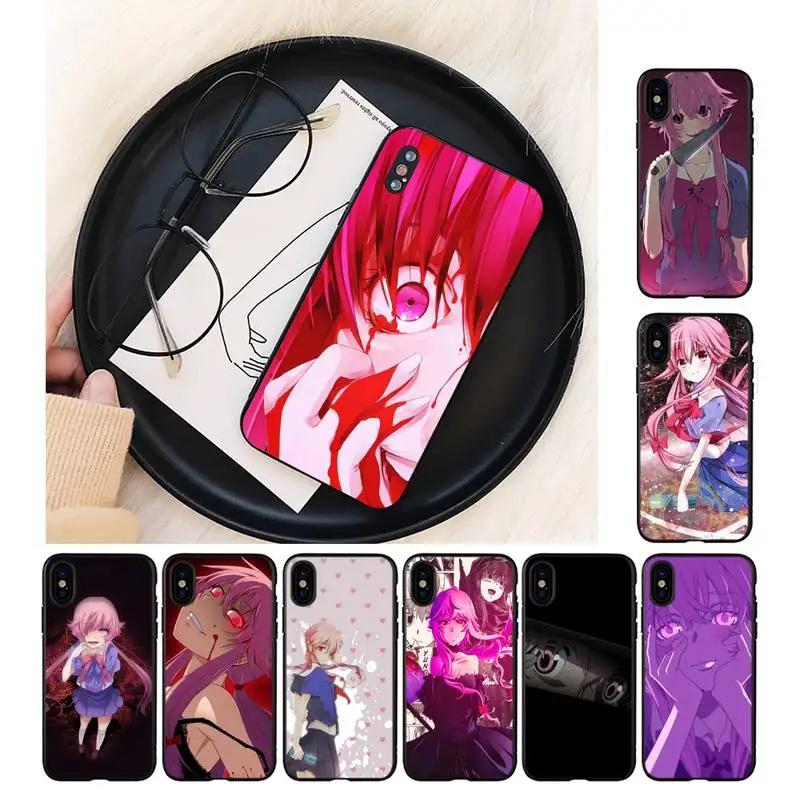 

Anime Mirai Nikki Phone Case For iPhone 11 8 7 6 6S Plus X XS MAX 5 5S SE 2020 XR 11 pro DIY Custom Cover