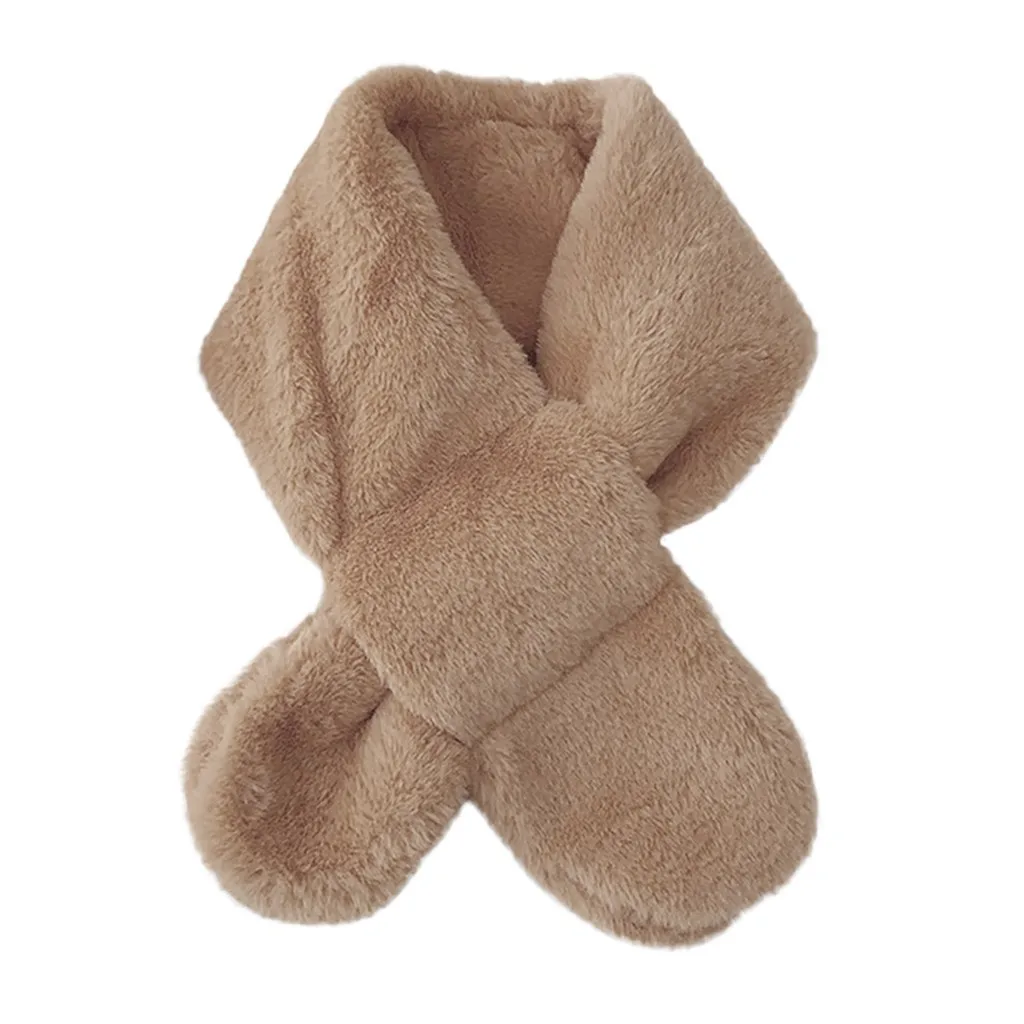 2019 женский шарф модный зимний из искусственного меха чистый цвет верхняя одежда