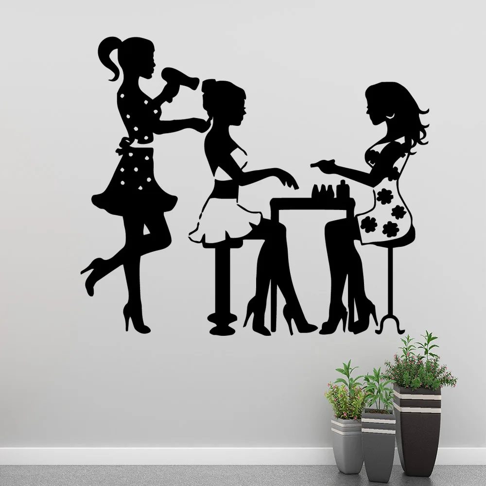 Современный настенный стикер для салона красоты наклейки из ПВХ художественная