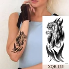 Водостойкая временная татуировка-наклейка тигр Тотем флэш-татуировки Лев Волк череп боди-арт рука Поддельные рукава татуировки для женщин и мужчин