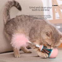 mutian liao feather pet toy creative tumbler cat chewing and cleaning teeth toy self extracting cat interactive products