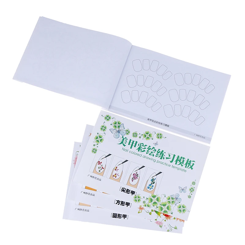 Multi-shaped Nail 24 Pages Art Practice Book Colored Drawing Painting Template Manicure Tools | Красота и здоровье