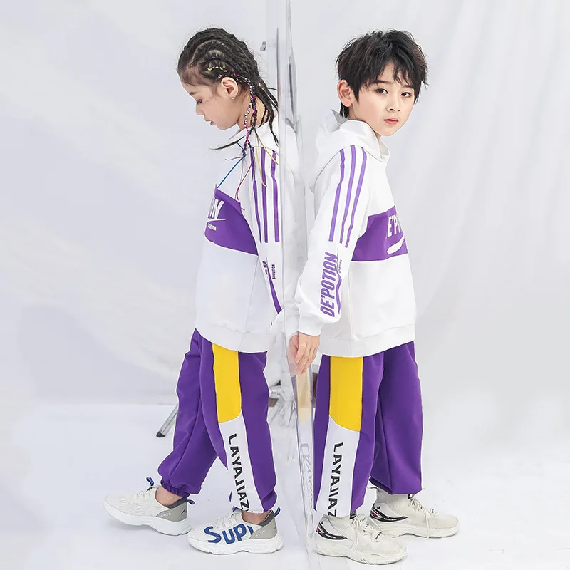 Костюмы для джазовых танцев Детский костюм в стиле хип-хоп Свободные Детские