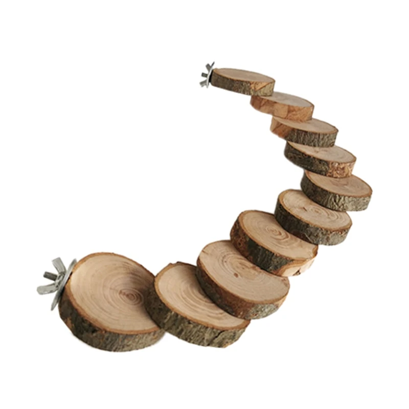 

Hamster Climbing Ladder Wooden Bridge Natural Wood Blocks Chew Toy for Gerbil Rat Mouse Degus Small Animals 10 Steps